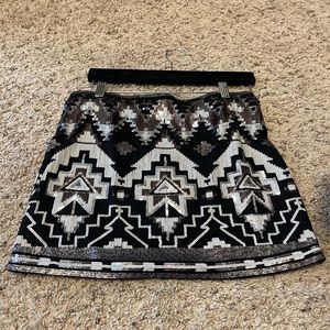 Express sequin Aztec pattern skirt. Size S